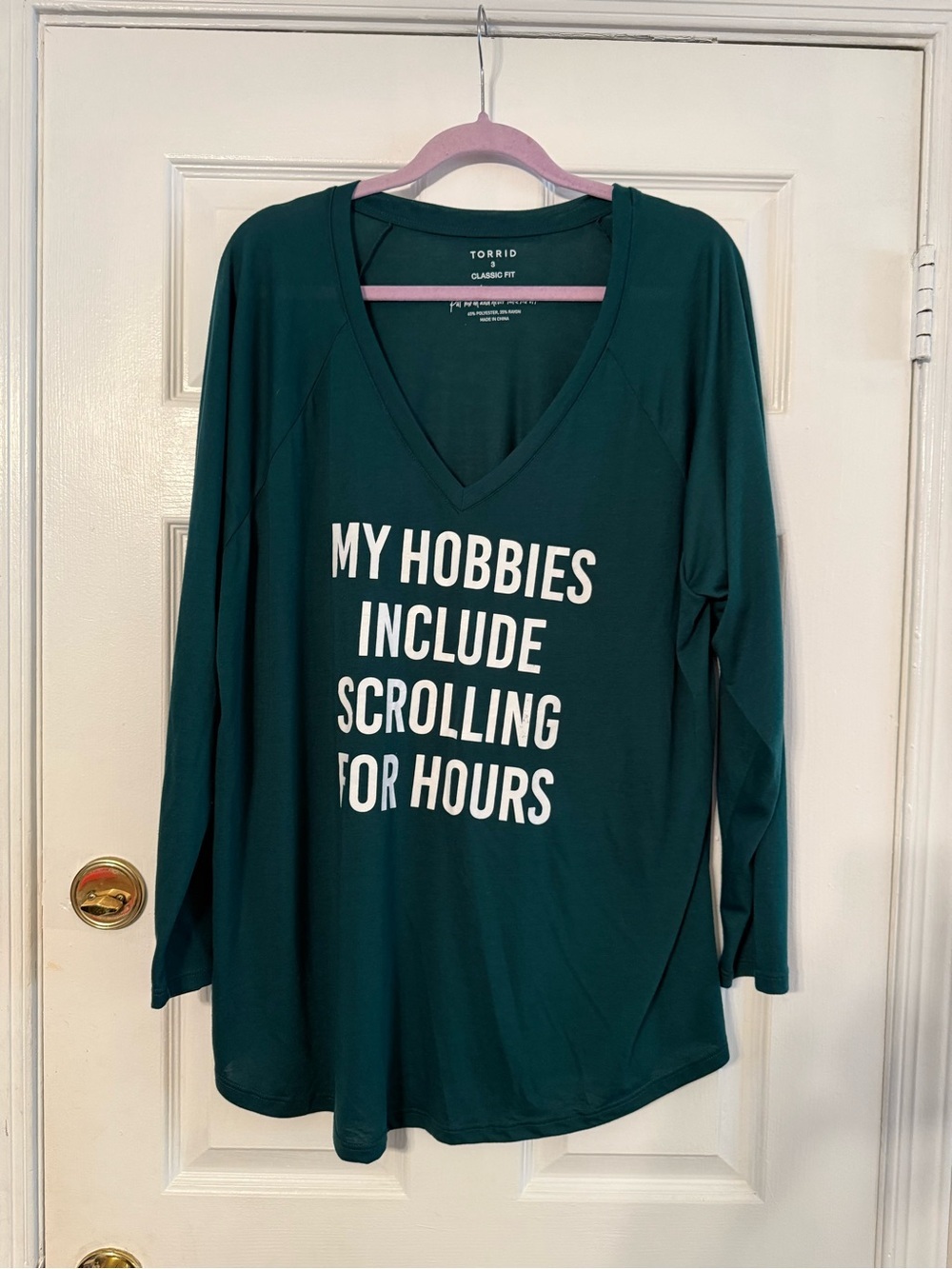 torrid Teal Green V-Neck Graphic Tunic - White Text